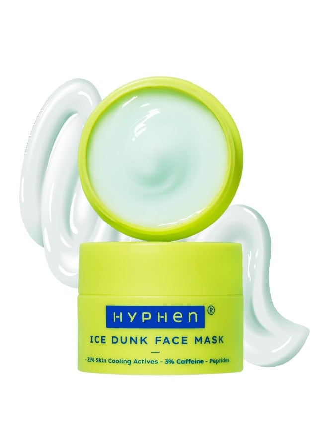 هايفن قناع هايفن آيس دانك للوجه للتبريد الفوري مع 31% من المكونات النشطة المبردة للبشرة | 3% كافيين - لتقليل الانتفاخ وشد البشرة وتصغير المسام فورًا | روتين العناية بالوجه في الشتاء | قناع للوجه بتقنية العلاج بالتبريد لتعزيز الكولاجين لبشرة متألقة - 50 جرام - Image 1